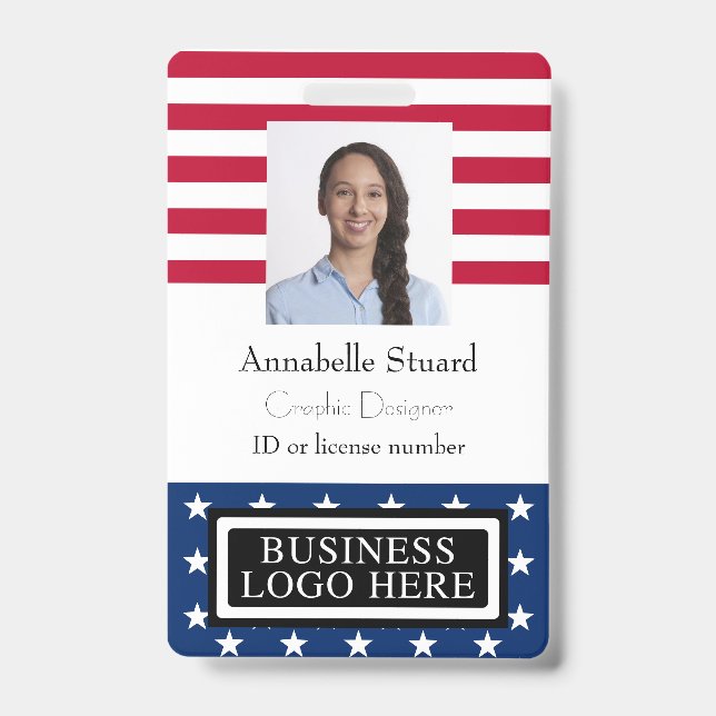Mitarbeiter von American Flag Business Security Ausweis (Vorderseite)