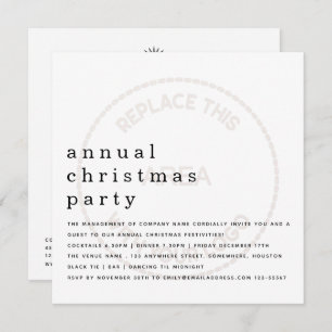 Mitarbeiter Weihnachts-Party Minimalistische Logo- Einladung