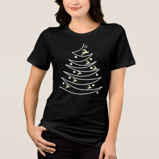 Mitarbeiter Weihnachtsbaum Umriss Tri-Blend Shirt