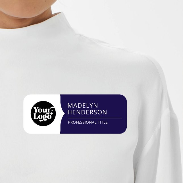 Mitarbeiter Weiß Dunkelblau Geschäft Logo Magnetis Namensschild (Von Creator hochgeladen)