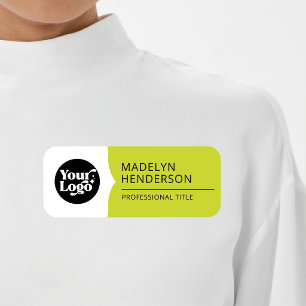 Mitarbeiter Weiß Gelb Grün Geschäft Logo Magnetisc Namensschild