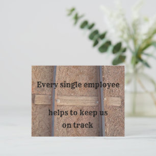 Mitarbeiteraufwertung Vielen Dank Geschäftsbahn Postkarte