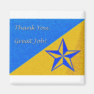 Mitarbeiterbewertung Blue und Gold Star Magnet