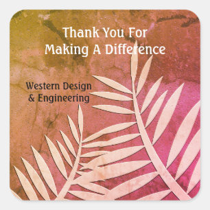 Mitarbeiterbewertung - Vielen Dank Quadratischer Aufkleber