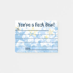 Mitarbeitererkennung nach Auszeichnung Rockstar Post-it Klebezettel