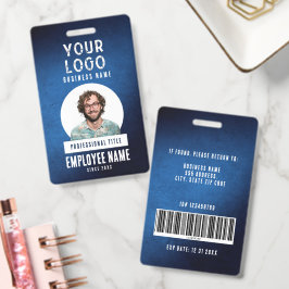 Mitarbeiterfoto Blau Grunge Gradient Business Ausweis