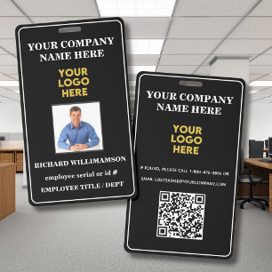 Mitarbeiterfoto Firmenlogo QR-Code Ausweis