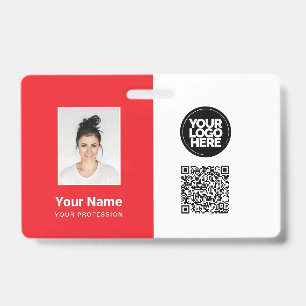 Mitarbeiterfoto, Logo, Beruf, QR-Code, Namens-ID Ausweis