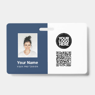 Mitarbeiterfoto, Logo, Beruf, QR-Code, Namensschil Ausweis
