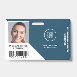 Mitarbeiterfoto Name Unternehmenslogo Barcode Sich Ausweis