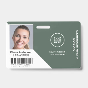 Mitarbeiterfoto Name Unternehmenslogo Barcode Sich Ausweis