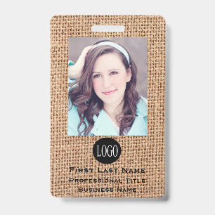 Mitarbeitername Tags ID Burlap Tag Abzeichen Kraft Ausweis