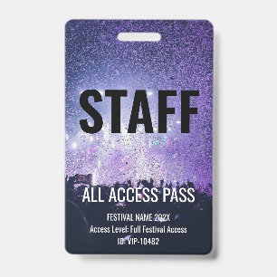 Mitarbeiterpass Schwarz All Access Musikfestival K Ausweis