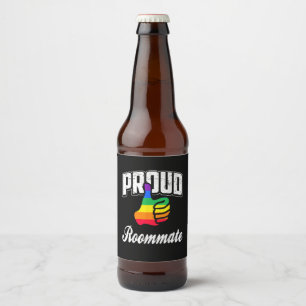 Mitbewohner Gay Pride Bierflaschenetikett