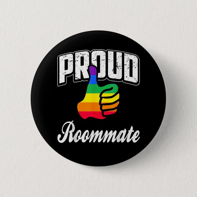 Mitbewohner Gay Pride Button (Vorderseite)