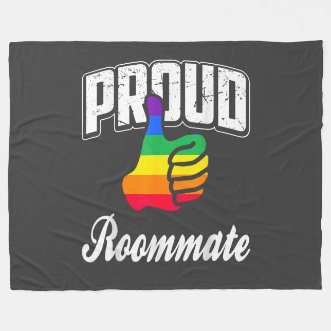 Mitbewohner Gay Pride Fleecedecke (Vorderseite (Horizontal))