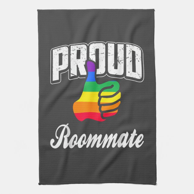 Mitbewohner Gay Pride Geschirrtuch (Vertikal)