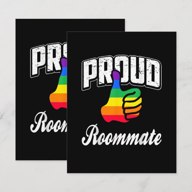 Mitbewohner Gay Pride Karte (Vorne/Hinten)