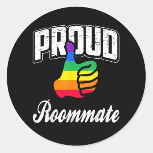 Mitbewohner Gay Pride Runder Aufkleber