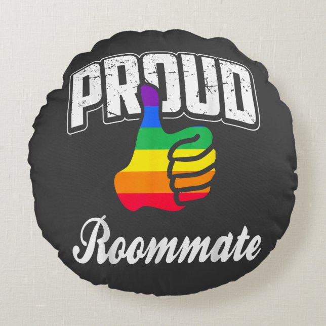 Mitbewohner Gay Pride Rundes Kissen (Vorderseite)