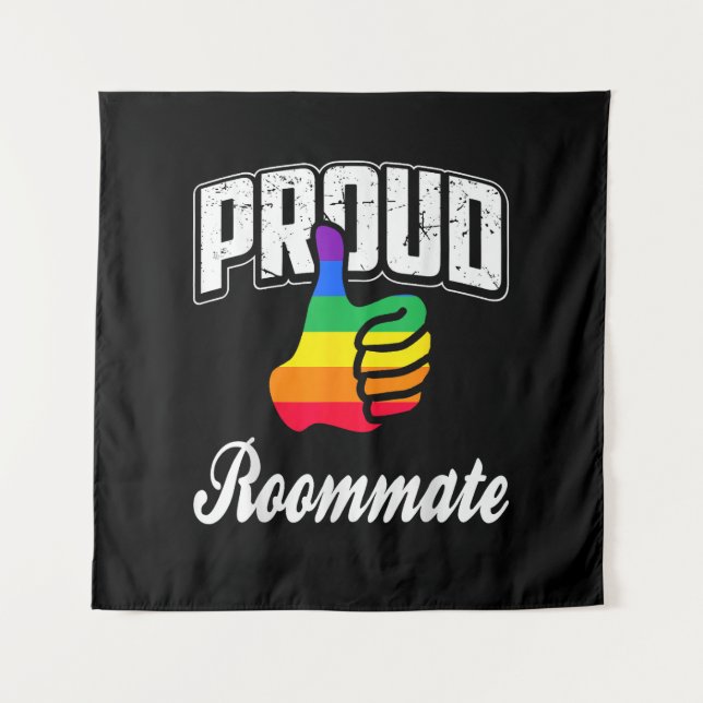 Mitbewohner Gay Pride Wandteppich (Vorderseite)