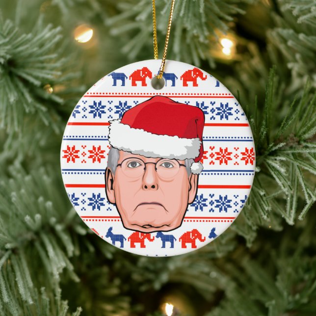 MITCH MCCONNELL CHRISTMAS KERAMIK ORNAMENT (Baum)