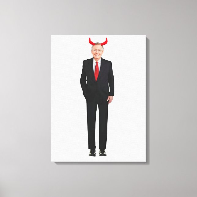 Mitch McConnell ist böse gestresste Canvas Print Leinwanddruck (Vorderseite)