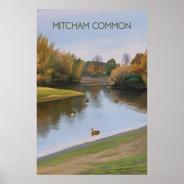 Mitcham Common London Reiseplakat Poster (Vorne)