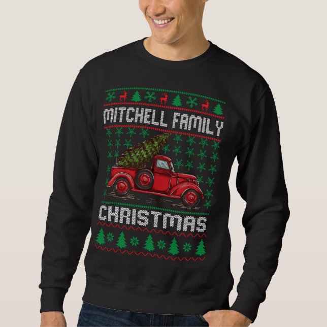 Mitchell Familie Uggy Weihnachten Sweater Red Truc Sweatshirt (Vorderseite)