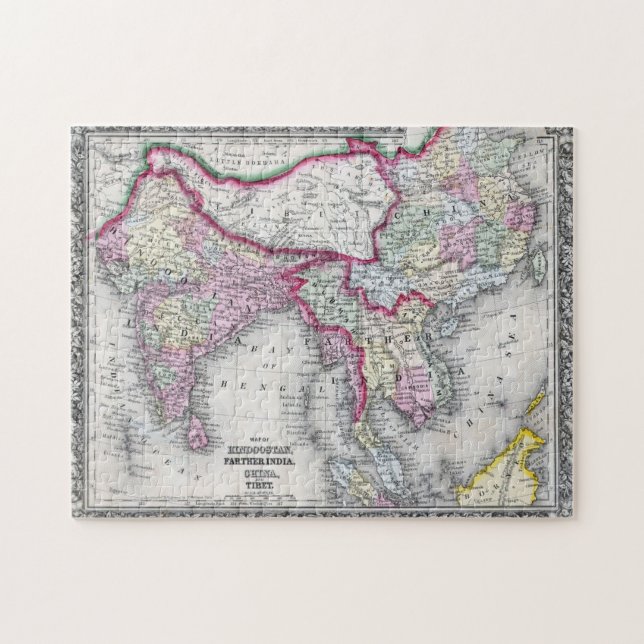 Mitchell Karte | Indien, Tibet, China u. Se Asien Puzzle (Horizontal)