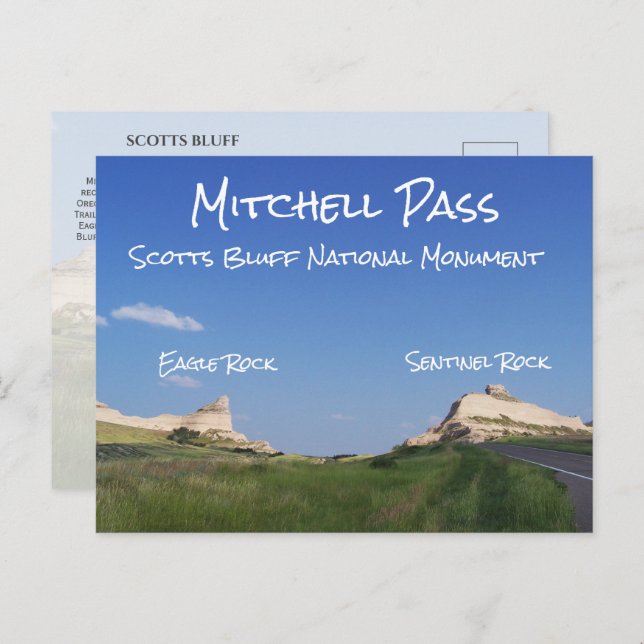 Mitchell Pass, Scotts Bluff National Monument, NE Postkarte (Vorne/Hinten)