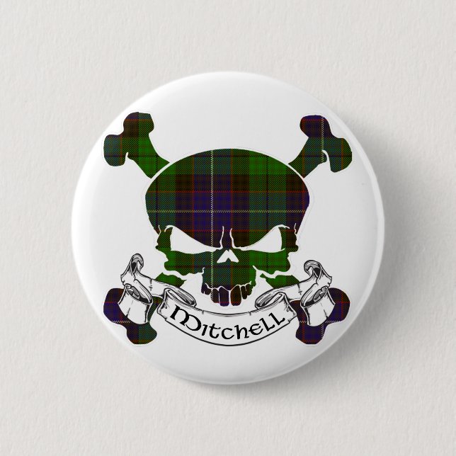 Mitchell Tartan-Schädel Button (Vorderseite)