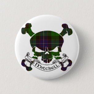 Mitchell Tartan-Schädel Button