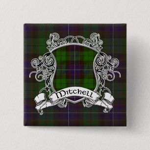 Mitchell-Tartan-Schild Button
