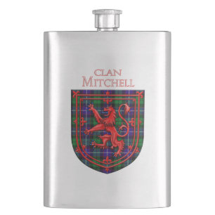 Mitchell Tartan schottisches Plaid Löwe Rampant Flachmann