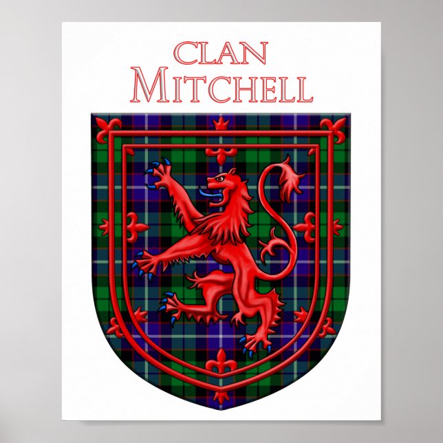 Mitchell Tartan Scottish Kariert Lion Rampant Poster (Vorne)