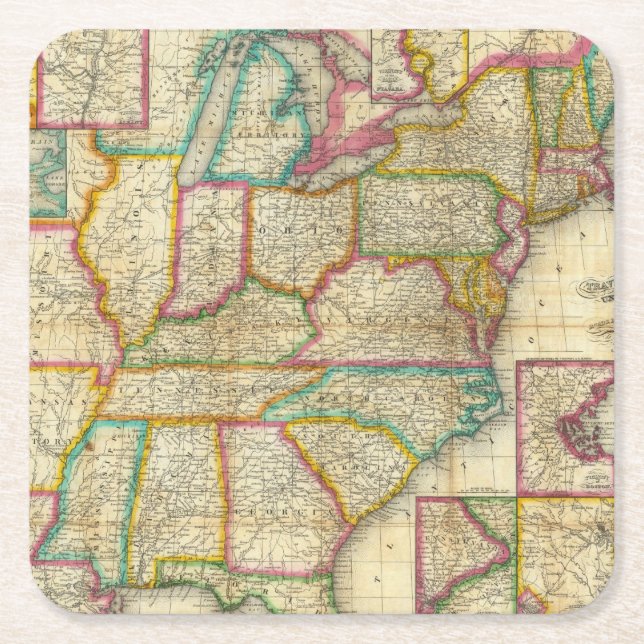 Mitchells Reisend-Führer Rechteckiger Pappuntersetzer (Vorderseite)