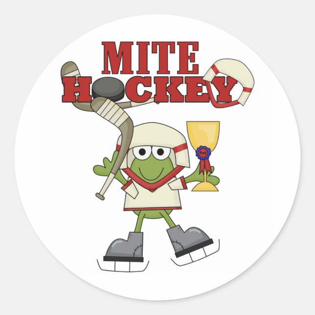 Mite Hockey Champ Tshirts und Geschenke Runder Aufkleber (Vorderseite)