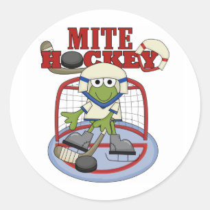Mite Hockey Goalie Tshirts und Geschenke Runder Aufkleber