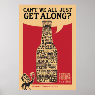 "Miteinander Auskommen" Politisches Plakat