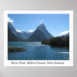Miter Peak, Milford Sound, Neuseeland Poster