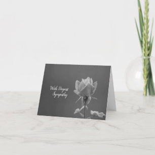 Mitfühlende graue Schwarz-Weiß-Rosenfotografie Karte