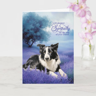Mitgefühl Border Collie Hund Lavendelwiese Karte