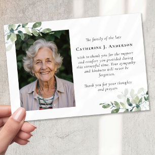 Mitgefühl Eukalyptus Foto Beerdigung Dankeskarte