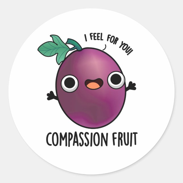 Mitgefühl Frucht Funny Passion Frucht Puff Runder Aufkleber (Vorderseite)
