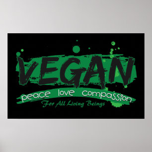 Mitgefühl für vegane Liebe Poster