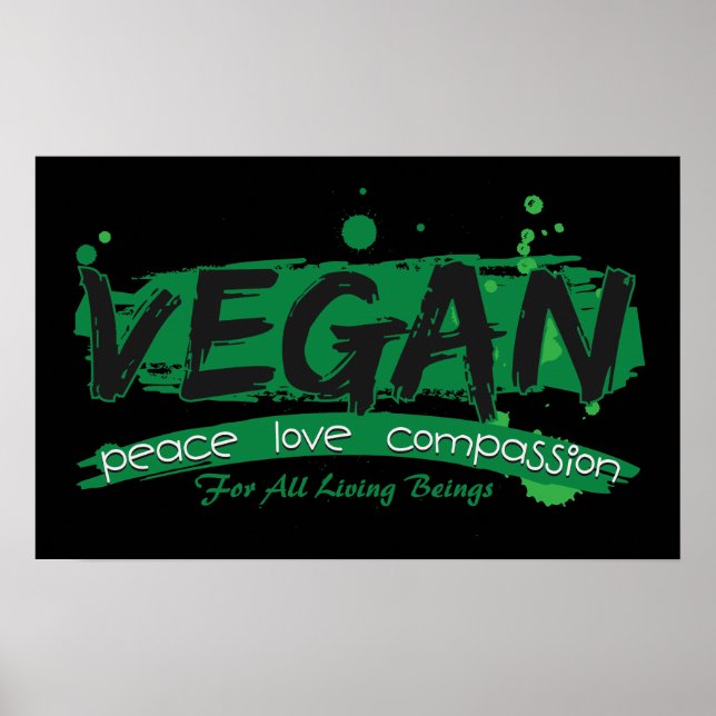 Mitgefühl für vegane Liebe Poster (Vorne)