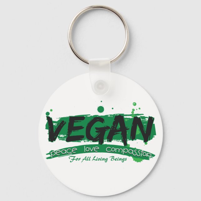 Mitgefühl für vegane Liebe Schlüsselanhänger (Vorderseite)