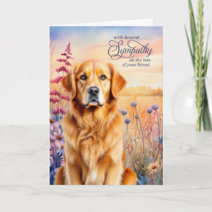 Mitgefühl Golden Retriever Hund Wildblumenwiese Karte