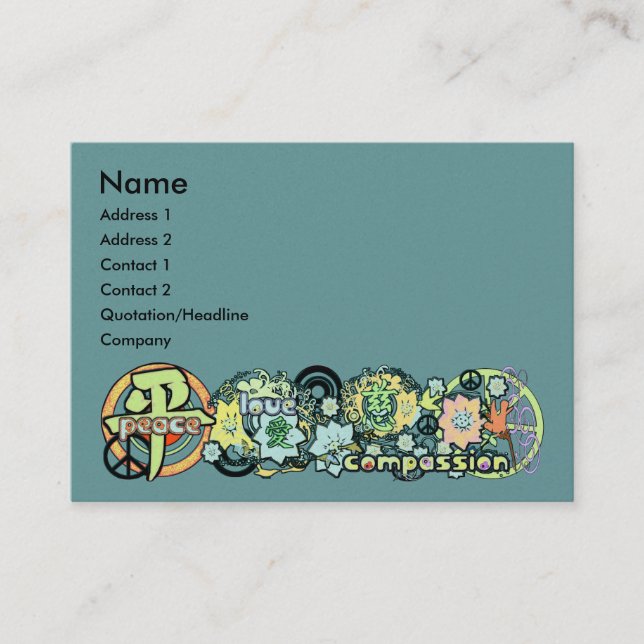 Mitgefühl in der Liebe des Friedens Visitenkarte (Vorderseite)